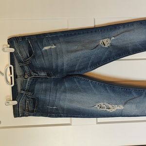 Flying Monkey women's midrise destroyed light weight skinny jeans denim size 29